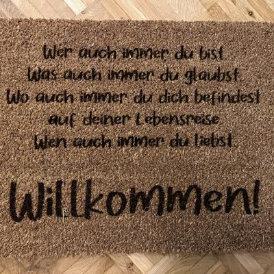 Fußmatte mit Leitspruch für den CVJM Emotion, Essen