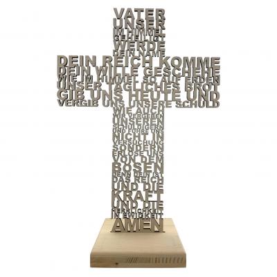 Vater Unser Wortkreuz mit Sockel